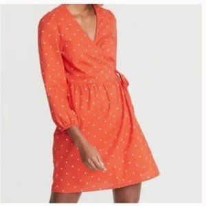 Women's Orange Polka Dot Wrap Dress